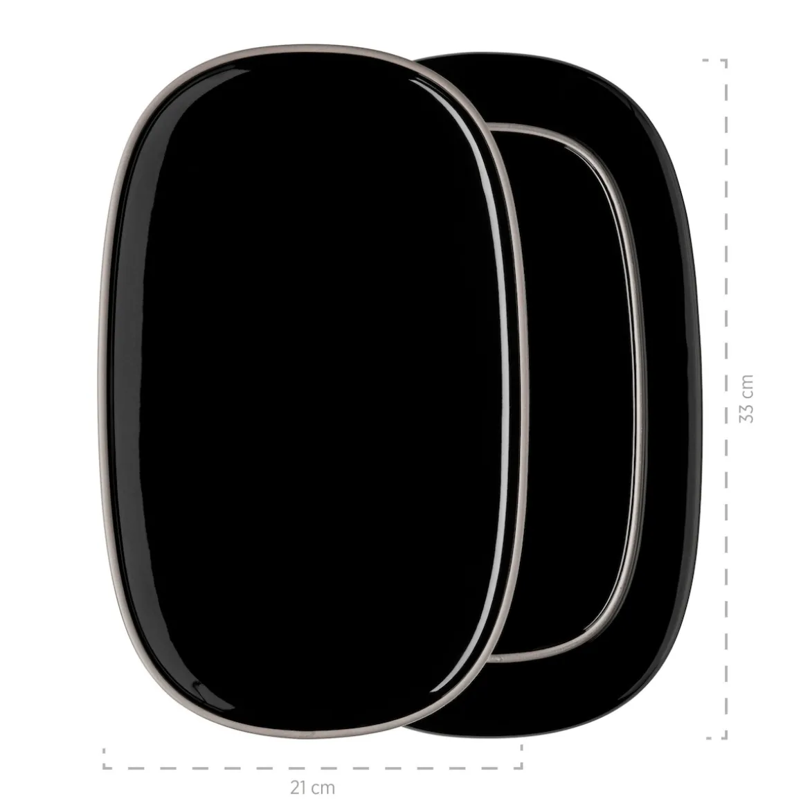 Plattenset, Keramik Isora Schwarz