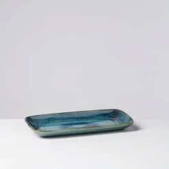 Platten-Set, Steinzeug TIEFER SEE Blau / Grün