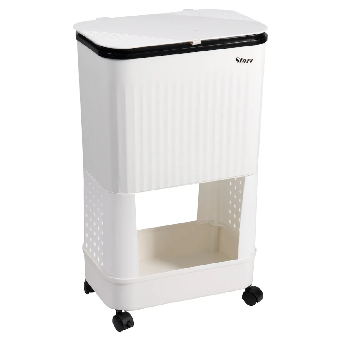 Platzspar-Rollwagen mit Mülleimer 1 Fach