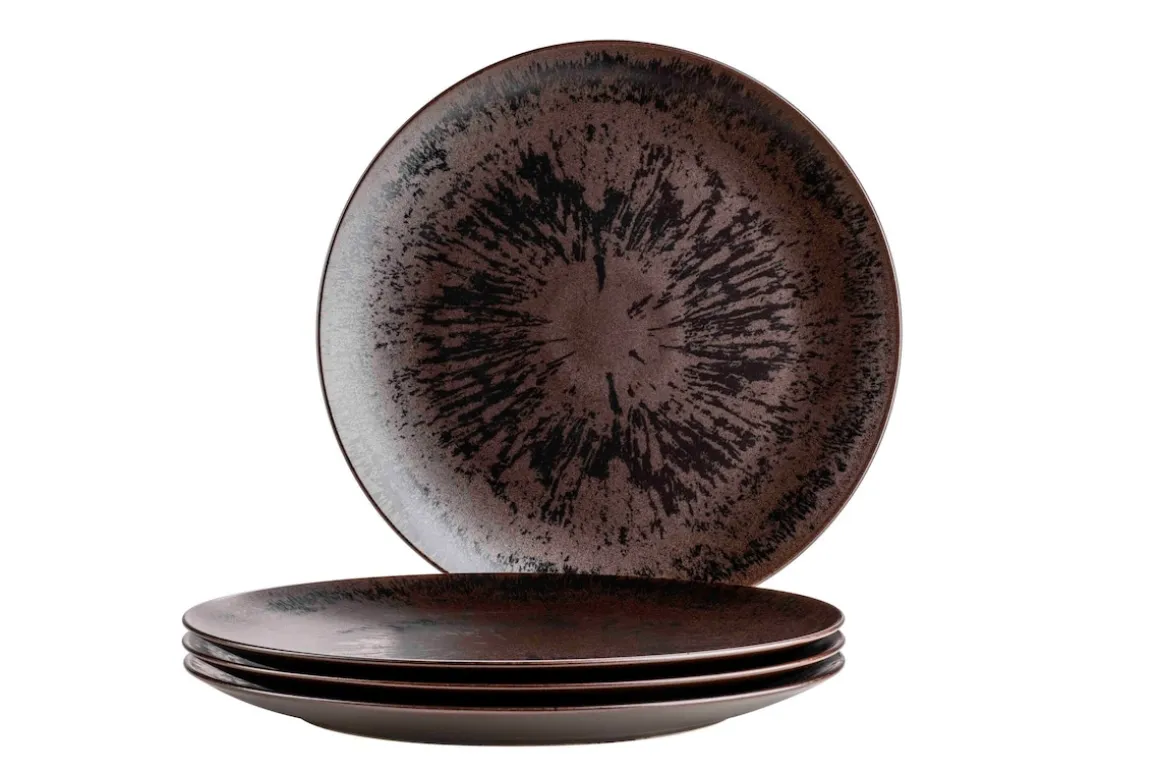 Platzteller-Set, Keramik Metallic Bronze