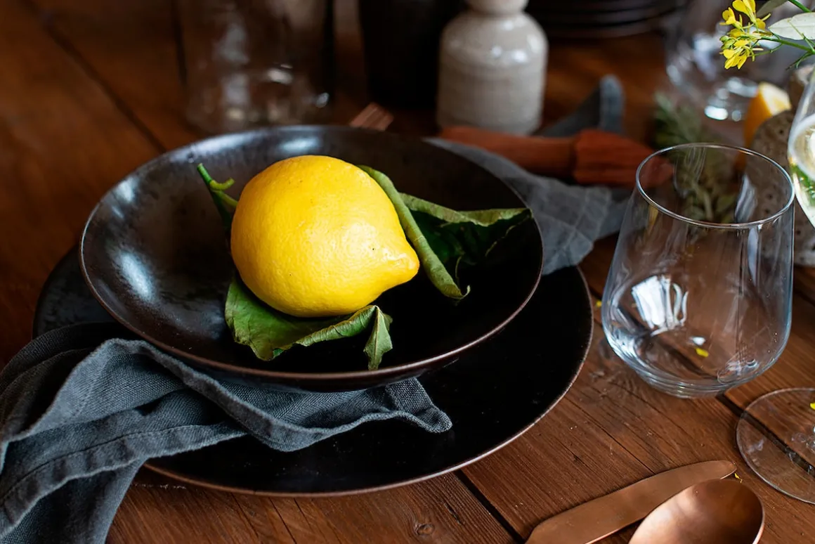 Platzteller-Set, Keramik Metallic Bronze