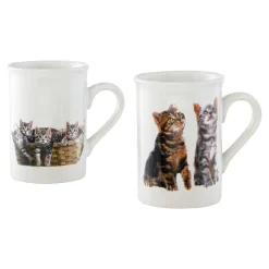 Porzellan-Tassen-Set ­„Kätzchen“, 2 Stück je 270 ml