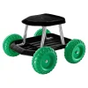 Rollsitz, fahrbarer Gartensitz mit Ablage, belastbar bis 130 kg