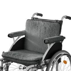 Rollstuhlauflage-Set, 3-teilig, Schurwolle anthrazit