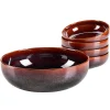 Salatschüsselset, Steinzeug Elina Uno Rot / Braun