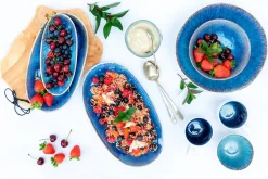 Salatschüssel-Set, Steinzeug Frozen Blau