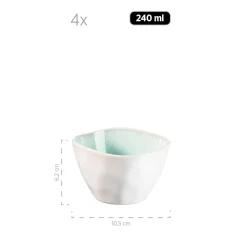 Salatschüssel-Set, Steinzeug Frozen Grün