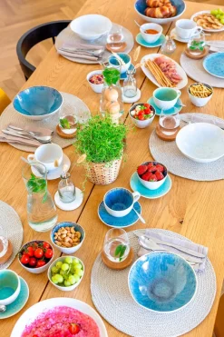 Salatschüssel-Set, Steinzeug Frozen Weiß