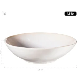 Salatschüssel-Set, Steinzeug Frozen Weiß