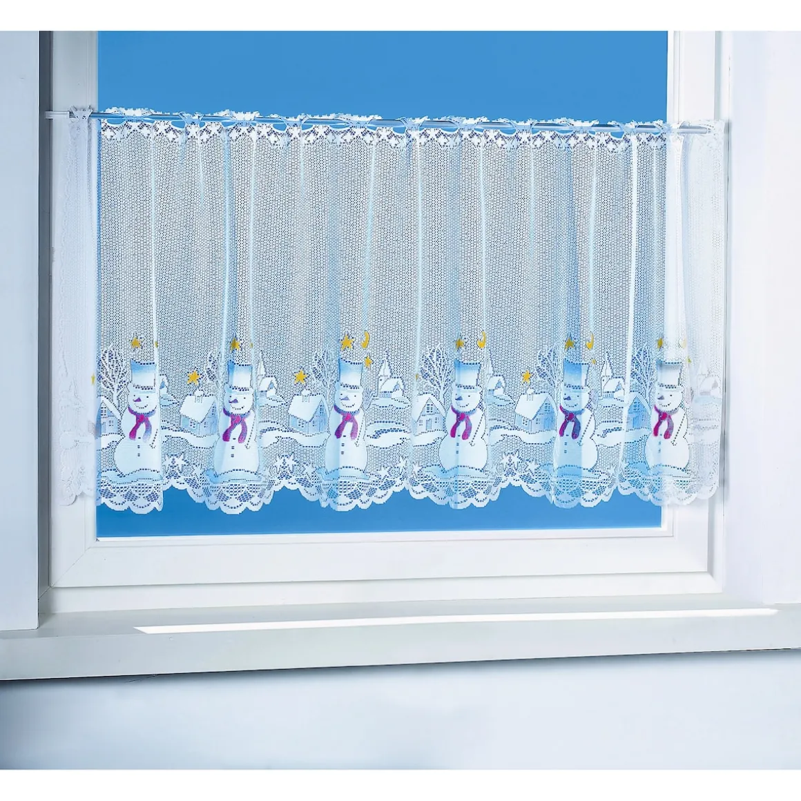 Scheibengardine "Schneemann"
