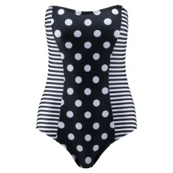 Schlank-Badeanzug „Punkte/Streifen“