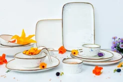 Schüssel-Set, Porzellan Pintar Beige / Blau