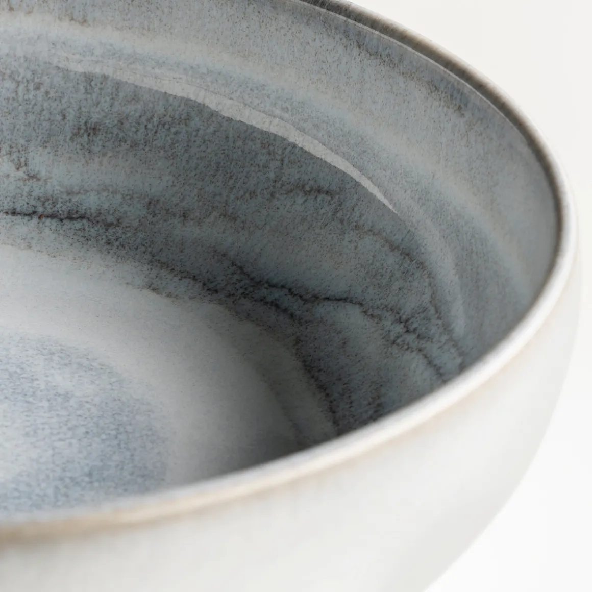 Schüssel-Set, Steinzeug TIEFER SEE Grau / Weiß