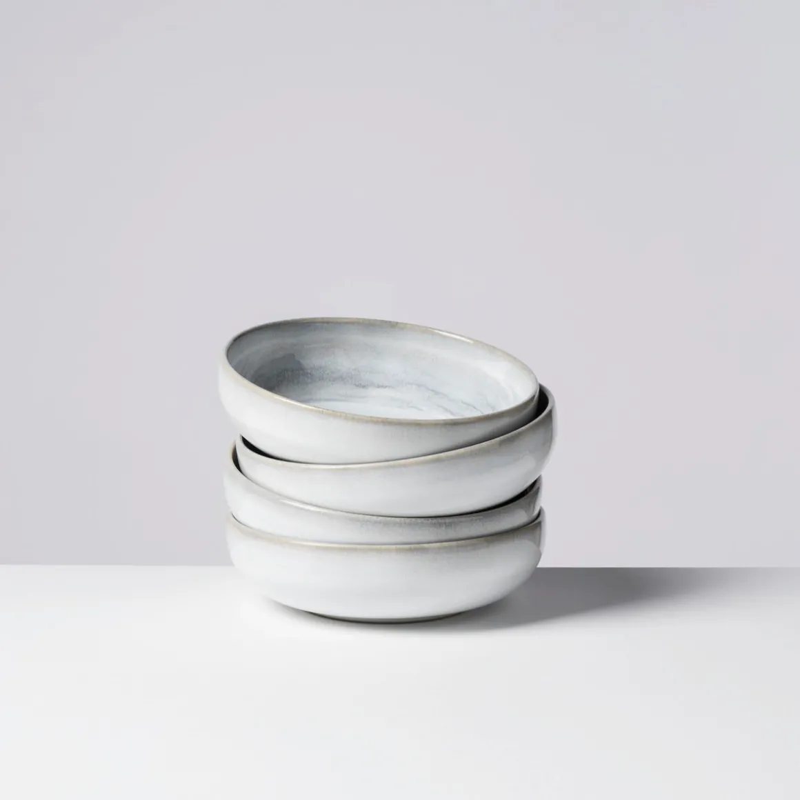 Schüssel-Set, Steinzeug TIEFER SEE Grau / Weiß