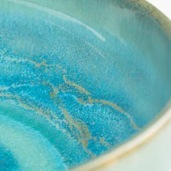 Schüssel-Set, Steinzeug TIEFER SEE Blau / Grün