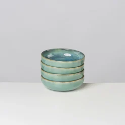 Schüssel-Set, Steinzeug TIEFER SEE Blau / Grün