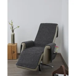 Schurwoll Sesselschoner anthrazit