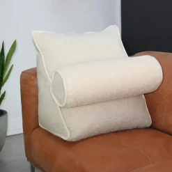Schurwoll-Rückenkissen mit Nackenrolle