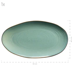 Servierplatten-Set, Keramik Nottingham Grün
