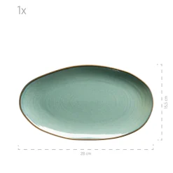Servierplatten-Set, Keramik Nottingham Grün