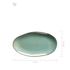 Servierplatten-Set, Keramik Nottingham Grün