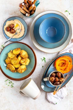 Servierplatten-Set, Keramik Nottingham Blau