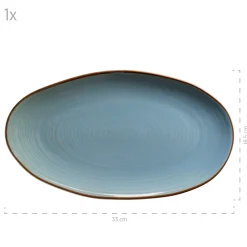 Servierplatten-Set, Keramik Nottingham Blau
