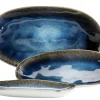 Servierplatten-Set, Steinzeug Frozen Blau