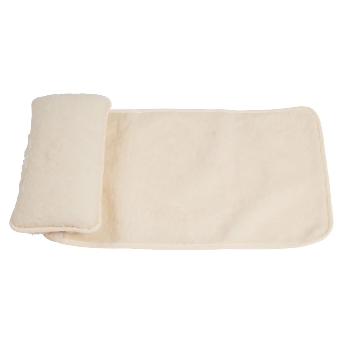 Sesselkissen und Armlehnenschoner-Set, 3-teilig, Schurwolle creme