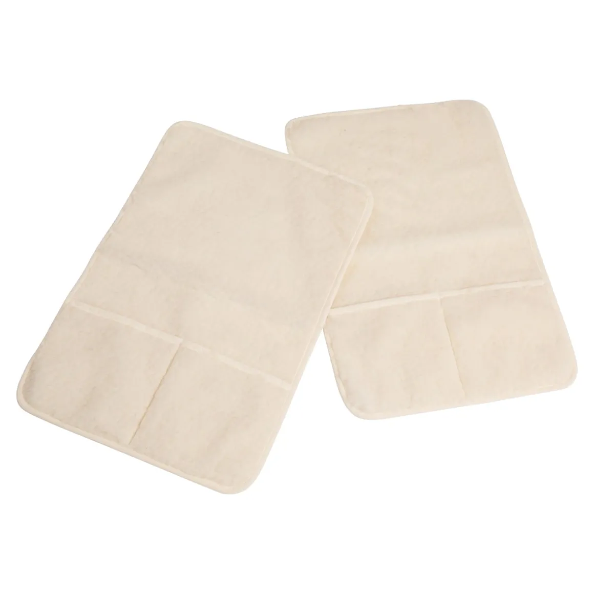 Sesselkissen und Armlehnenschoner-Set, 3-teilig, Schurwolle creme