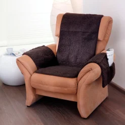 Sesselschoner mit Schurwolle braun