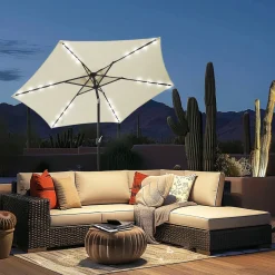 Solar-Sonnenschirm "Sternenhimmel" creme