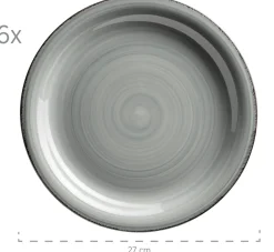 Speiseteller-Set, Steingut LUMACA Grau