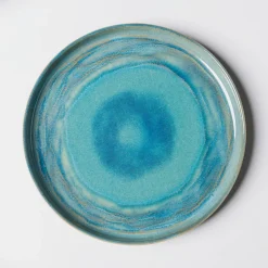 Speiseteller-Set, Steinzeug TIEFER SEE Blau / Grün