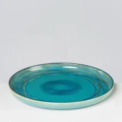 Speiseteller-Set, Steinzeug TIEFER SEE Blau / Grün