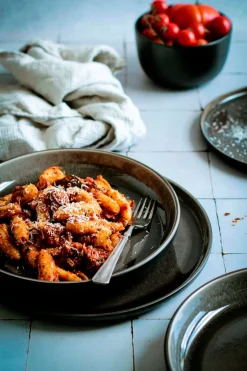 Speiseteller-Set, Steinzeug Niara Schwarz / Grau