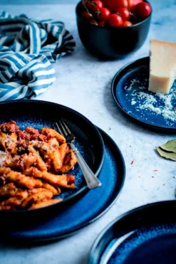 Speiseteller-Set, Steinzeug Niara Schwarz / Grau