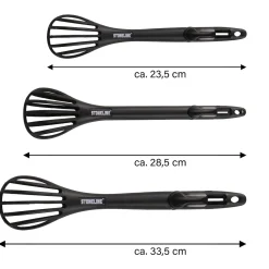 STONELINE 4 in 1 Multifunktionales Schneebesen Küchenzangen Set | 3-teilig