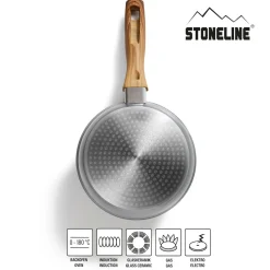 STONELINE Bratpfanne 18 cm | ohne Deckel - Holzoptik