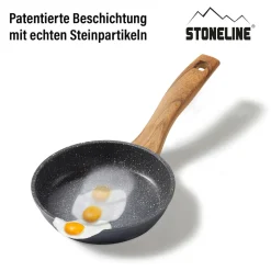 STONELINE Bratpfanne 18 cm | ohne Deckel - Holzoptik