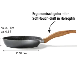 STONELINE Bratpfanne 18 cm | ohne Deckel - Holzoptik