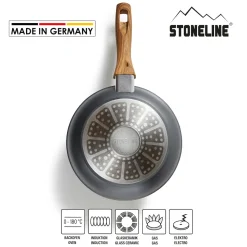 STONELINE Bratpfanne 24 cm | ohne Deckel - Holzoptik