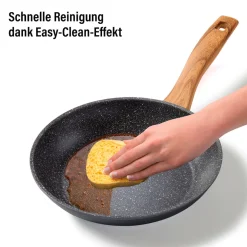 STONELINE Bratpfanne 24 cm | ohne Deckel - Holzoptik