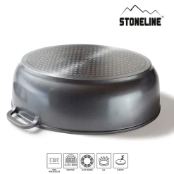 STONELINE Bräter Schmortopf Oval 39x26 cm | mit Deckel