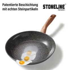 STONELINE CERAMIC Keramik Kochgeschirr-Set 14-teilig | mit Deckeln - Holzoptik
