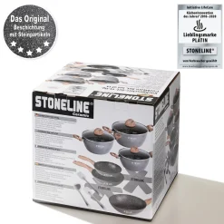 STONELINE CERAMIC Keramik Kochgeschirr-Set 14-teilig | mit Deckeln - Holzoptik