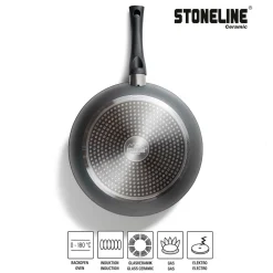 STONELINE CERAMIC Keramik Bratpfanne 28 cm | mit Deckel