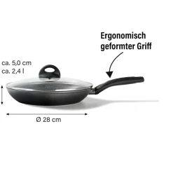 STONELINE CERAMIC Keramik Bratpfanne 28 cm | mit Deckel