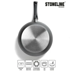 STONELINE CERAMIC Keramik Bratpfanne 24 cm | mit Deckel