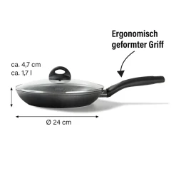 STONELINE CERAMIC Keramik Bratpfanne 24 cm | mit Deckel
